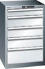 Schubladenschrank LISTA,  27x27E B564xT572xH850mm NCS 6502-S/RAL7035 5 Schubladen 75kg