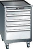 Schubladenschrank LISTA,  27x27E B564xT572xH890mm RAL 7035 fahrbar 5 Schubladen 75kg LISTA