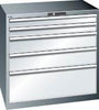 Schubladenschrank LISTA,  54x36E B1023xT725xH1000mm RAL 7035/5012 5 Schubladen 200kg