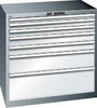 Schubladenschrank LISTA,  54x36E B1023xT725xH1000mm RAL 7035 7 Schubladen 75/200kg
