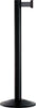 Absperrpfosten NEUTRAL,  schwarz, Gurt 2,3m silbergrau