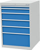 Schubladenschrank BEDRUNKA + HIRTH,  T736 705 mm, 6 Sbl. VA