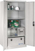 Flügeltürenschrank CP,  B1200xT600xH1950 mm RAL 7035, 4 Fachböden Tragkraft 70kg CP