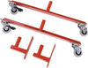 Scherengitter DANCOP,  H 1050mm, L bis 3600mm rot/weiß mit Rollenfüße