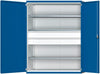 Schwerlastschrank ANKE,  B1485xT690xH1950mm RAL7035/5010 o.Mittelwand3Böden,2Schubladen 200kg