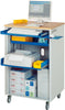 Computer-Tisch RAU,  B720xT660xH1100 mm RAL 7035/5010 mobil ohne Monitorgehäuse