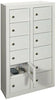 Kleinfach-Wandschrank PAVOY,  H815xB460xT200 mm 2x6 Fächer RAL7035 Türen glatt