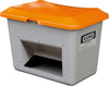 Streugutbehälter CEMO,  200 l B890xT600xH640 mm mit Entnahmeöffnung grau/orange