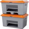 Streugutbehälter CEMO,  400 l B1210xT820xH670 mm ohne Entnahmeöffnung grau/orange