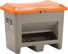 Streugutbehälter CEMO,  200 l B890xT600xH640 mm mit Entnahmeöffnung grau/orange