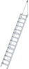 Alu-Treppe MUNK,  60 Grad 14 Stufen B 600 mm lichte Höhe 3400 mm Ausladung 2161 mm