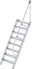 Alu-Treppe MUNK,  60 Grad 8 Stufen B 800 mm lichte Höhe 1940 mm Ausladung 1361 mm