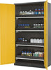 Chemikalienschrank ASECOS,  1055x1950 2Tür.gelb,4Ausz