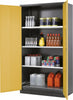 Chemikalienschrank ASECOS,  1055x1950 2Tür.gelb,3Wbö