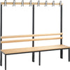 Garderobenbank CP,  einseitig B1960xT403xH1710 mm RAL 7021/Hartholz ohne Schurost, 6 Füße CP