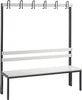 Garderobenbank CP,  einseitig B1500xT403xH1710 mm RAL 7021/Kst.-Leisten ohne Schurost, 4 Füße CP