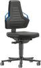 BIMOS, Bimos Arbeitsstuhl Nexxit 2 Griff blau Sitzhöhe 450-600 mm Stoff schwarz,mit Rollen