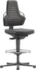 BIMOS, Bimos Arbeitsstuhl Nexxit 3 Griff grau Sitzhöhe 570-820 mm Supertec schwarz,Fußring