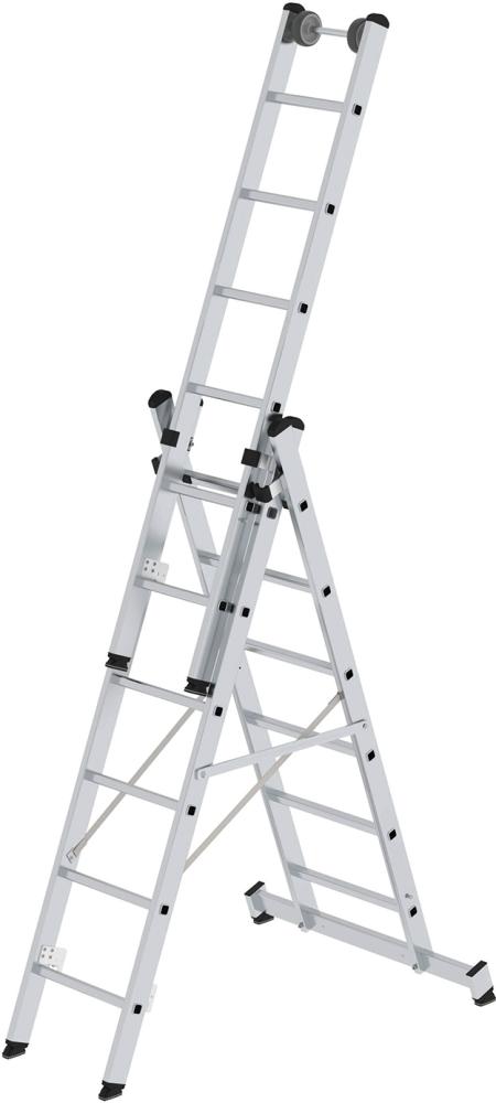 Alu-Mehrzweckleiter MUNK,  3x6 Sprossen Leiterlänge 1,94 m Arbeitshöhe bis 5,20 m