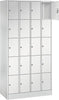 Fächerschrank CP,  B900xT480xH1950 mm RAL 7035 4x5 Fächer B190 mm CP