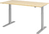 Schreibtisch HAMMERBACHER,  höhenvers. 1600x800x700-1200 mm Gestell silber, Platte Ahorn