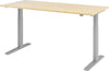 Schreibtisch HAMMERBACHER,  höhenvers. 1800x800x700-1200 mm Gestell silber, Platte Ahorn