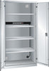Akku-Ladeschrank LISTA,  B1000xT580xH1950mm RAL 7035,Vollblechtür 1x5-fach Leiste,4Böden
