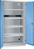 Ladeschrank LISTA,  Flügeltüren Ral 7035/5012 BxTxH 1000x580x1950 1x5 fach Schuko