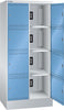 Ladeschrank LISTA,  Fächer Ral 7035/5012 BxTxH 810x585x1790mm 2x4 Fächer Schuko