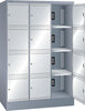 Ladeschrank LISTA,  Fächer Ral 6502/7035 BxTxH 1205x585x1790mm 3x4 Fächer Schuko