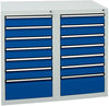 Schubladenschrank STUMPF,  14 SL 900x1000x500 mm grau/blau