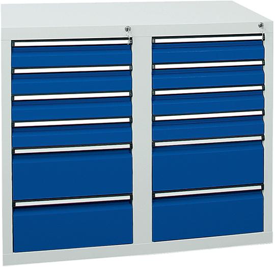 Schubladenschrank STUMPF,  12 SLR 900x1000x500 mm 7035/5010