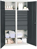 Werkzeugschrank STUMPF,  S3000 RAL 7035/7016 2 Abt., 4 Wannenböden 12 Schubladen