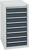 Schubladenschrank STUMPF,  STS 410 RAL 7035/7016 8x100 mm