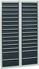 Schubladenschrank STUMPF,  STS 410 RAL 7035/7016 26x100 4x200 mm