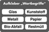Aufkleber-Set, STUMPF,  6tlg. 70x300mm für Wertstoffsammler