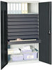 Werkzeugschrank STUMPF,  S3000 RAL 7035/7016 8 Schubladen 100 mm, 2 W durchgehend