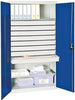 Werkzeugschrank STUMPF,  S2000 RAL 7035/5010 2 Wannenböden 8 Schubladen