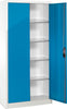 Flügeltürenschrank CP,  B1200xT600xH1950 mm RAL 7035/5012,4Fachböden Tragkraft 70kg CP