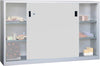 Schiebetürenschrank PAVOY,  B2000xT600xH1000 mm 4 Böden verz. Mittelwand RAL 7035