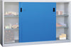 Schiebetürenschrank PAVOY,  B2000xT600xH1200 mm 4 Böden verz. Mittelwand RAL 7035/5012