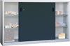 Schiebetürenschrank PAVOY,  B2000xT400xH1000 mm 4 Böden verz. Mittelwand RAL 7035/7016