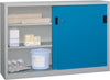 Schiebetürenschrank PAVOY,  B1500xT500xH1000 mm 4 Böden verz. Mittelwand RAL 7035/5012