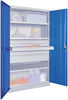 Schwerlastschrank PAVOY,  1950/630/1040 Drehg., ohne Trennwand 3 Böden, 4 Schubladen