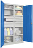 Schwerlastschrank PAVOY,  1950/630/1040 Drehg., mit Trennwand 6 Böden, 8 Schubladen