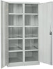 Schwerlastschrank PAVOY,  m.TürenB1040xT630xH1950 mm 8 Böden RAL 7035 Mittelwand