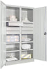 Schwerlastschrank PAVOY,  m.TürenB1040xT630xH1950 mm 6 FB, SL 6 x FH 125 mm RAL 7035 Mittelwand