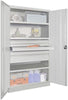 Schwerlastschrank PAVOY,  m.TürenH1950xB1040xT630 mm 3 FB,SL 3x75,1x125,175mm RAL 7035
