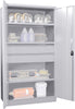 Schwerlastschrank PAVOY,  m.TürenH1950xB1040xT630 mm 3 FB, SL 2 x FH 175 mm RAL 7035
