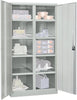 Schwerlastschrank PAVOY,  m.TürenH1950xB1040xT630 mm 8 Böden RAL 7035 Mittelwand